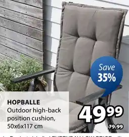 JYSK Hopballe Outdoor high-back position cushion offer