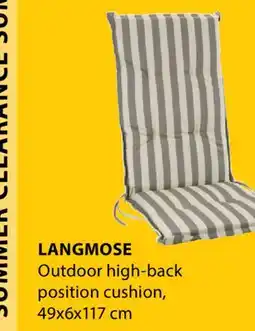JYSK LANGMOSE Outdoor high-back position cushion offer