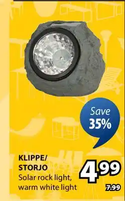 JYSK KLIPPE/STORJO Solar rock light, warm white light offer