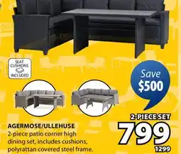 JYSK AGERMOSE / ULLEHUSE 2-piece patio corner high dining set offer