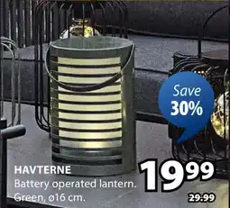 JYSK HAVTERNE Battery operated lantern offer