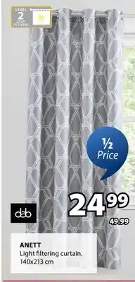 JYSK ANETT Light filtering curtain offer