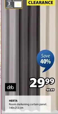 JYSK HERTA Room darkening curtain panel offer
