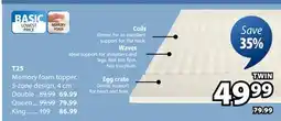 JYSK T25 Memory foam topper offer