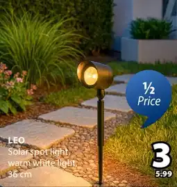 JYSK LEO Solar spot light, warm white light offer
