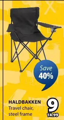 JYSK HALDBAKKEN Travel chair, steel frame offer