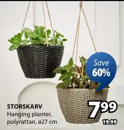 JYSK STORSKARV Hanging planter, polyrattan offer