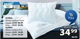 JYSK KUNNA Duvet, Pillow offer
