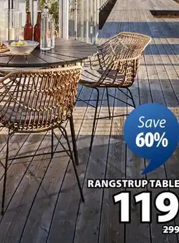 JYSK RANGSTRUP Patio dining table, artwood top, steel frame offer