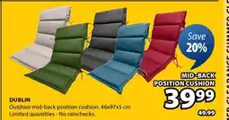 JYSK DUBLIN Outdoor mid-back position cushion offer