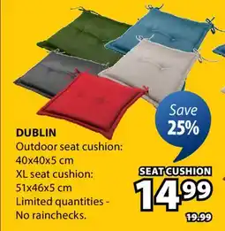 JYSK DUBLIN Outdoor seat cushion offer