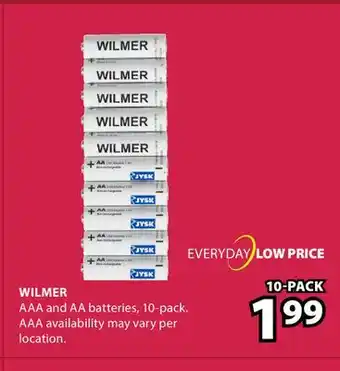 JYSK WILMER AAA and AA batteries offer