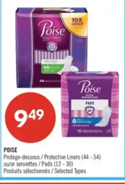 Pharmaprix Poise Protective Liners (44-54) or Pads (12-30) offer