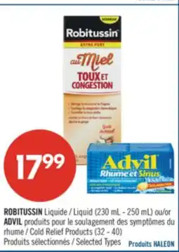Pharmaprix ROBITUSSIN Liquid (230 mL - 250 mL) or ADVIL Cold Relief Products (32 - 40) offer
