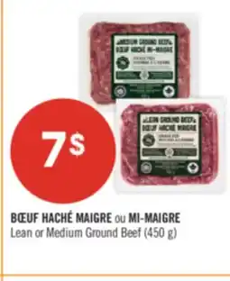 Pharmaprix BŒUF HACHÉ MAIGRE ou MI-MAIGRE Lean or Medium Ground Beef offer
