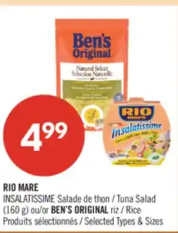 Pharmaprix RIO MARE Tuna Salad (160 g) or BEN'S ORIGINAL Rice offer