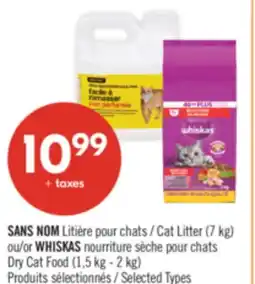 Pharmaprix NO NAME Cat Litter (7 kg) or WHISKAS Dry Cat Food (1,5 kg - 2 kg) offer
