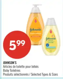 Pharmaprix JOHNSON'S Baby Toiletries offer