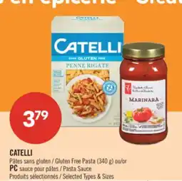 Pharmaprix CATELLI Gluten Free Pasta (340 g) or PC Pasta Sauce offer