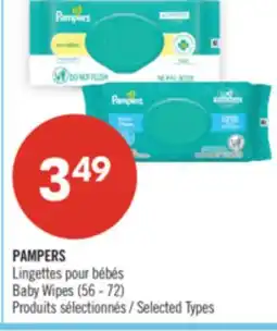 Pharmaprix PAMPERS Baby Wipes offer