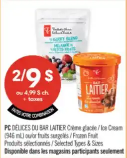 Pharmaprix PC Ice Cream (946 mL) or Frozen Fruit offer
