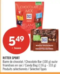 Pharmaprix RITTER SPORT Chocolate Bar (100 g) Candy Bag (116 g - 133 g) offer