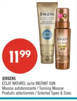 Pharmaprix JERGENS ÉCLAT NATUREL or INSTANT SUN Tanning Mousse offer