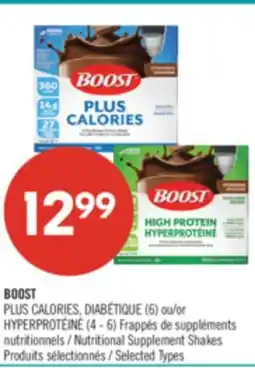 Pharmaprix BOOST PLUS CALORIES, DIABÉTIQUE (6) or Nutritional Supplement Shakes offer