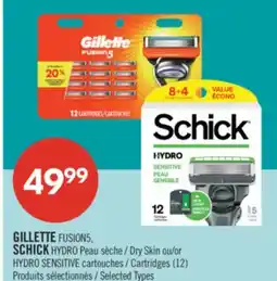 Pharmaprix GILLETTE FUSION5, SCHICK Dry Skin or HYDRO SENSITIVE Cartridges offer