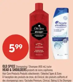 Pharmaprix OLD SPICE Shampoo (400 mL) or HEAD & SHOULDERS Hair Care Products offer