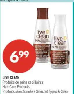 Pharmaprix LIVE CLEAN Hair Care Products offer