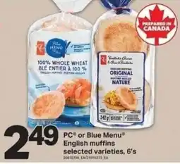 Shop Easy Foods PC or Blue Menu English muffins offer