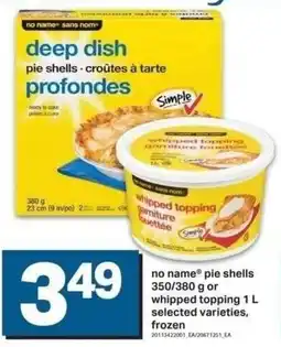 Shop Easy Foods No name pie shells or whipped topping offer