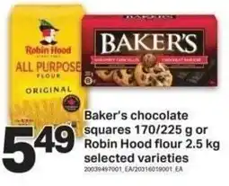 Shop Easy Foods Baker's chocolate squares or Robin hood flour offer