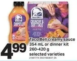 Shop Easy Foods Taco Bell creamy sauce or dinner kit offer