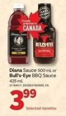 Shop Easy Foods Diana Sauce or Bull's-Eye BBQ Sauce offer
