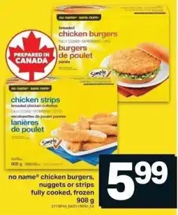 Shop Easy Foods No name chicken burgers, nuggets or strips fully cooked frozen offer