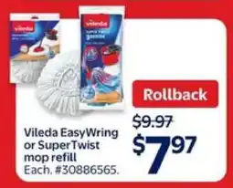 Walmart Vileda EasyWring or SuperTwist Mop Refill offer