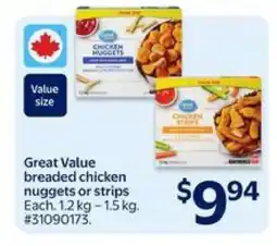 Walmart Great Value Breaded Chicken Nuggets or Strips offer