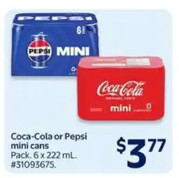 Walmart COCA-COLA OR PEPSI MINI CANS offer