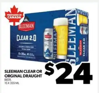 Real Canadian Liquorstore Sleeman Clear or Original Draught offer