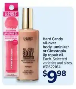 Walmart Hard Candy all-over body luminizer or Glosstopia lip repair oil offer
