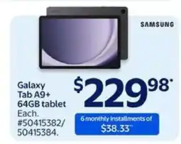 Walmart Galaxy Tab A9+ 64GB Tablet offer