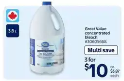Walmart Great Value Concentrated Bleach offer