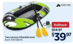 Walmart Two-person inflatable boat offer