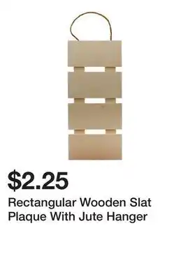Dollarama Rectangular Wooden Slat Plaque With Jute Hanger offer
