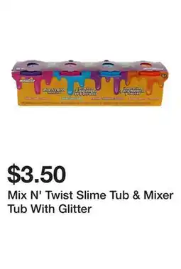 Dollarama Mix N' Twist Slime Tub & Mixer Tub With Glitter offer