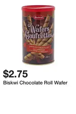 Dollarama Biskwi Chocolate Roll Wafer offer