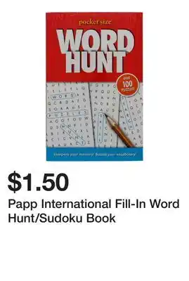 Dollarama Papp International Fill-In Word Hunt/Sudoku Book offer