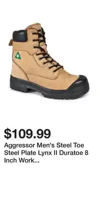 Mark's Aggressor Men's Steel Toe Steel Plate Lynx II Duratoe 8 Inch Work Boots offer
